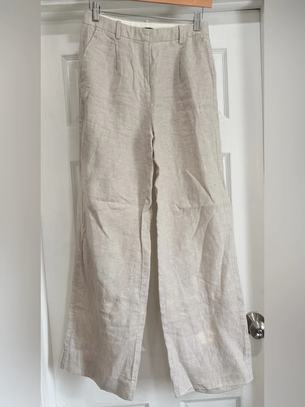 J. Crew Essential Wide Leg Pant in Light Beige